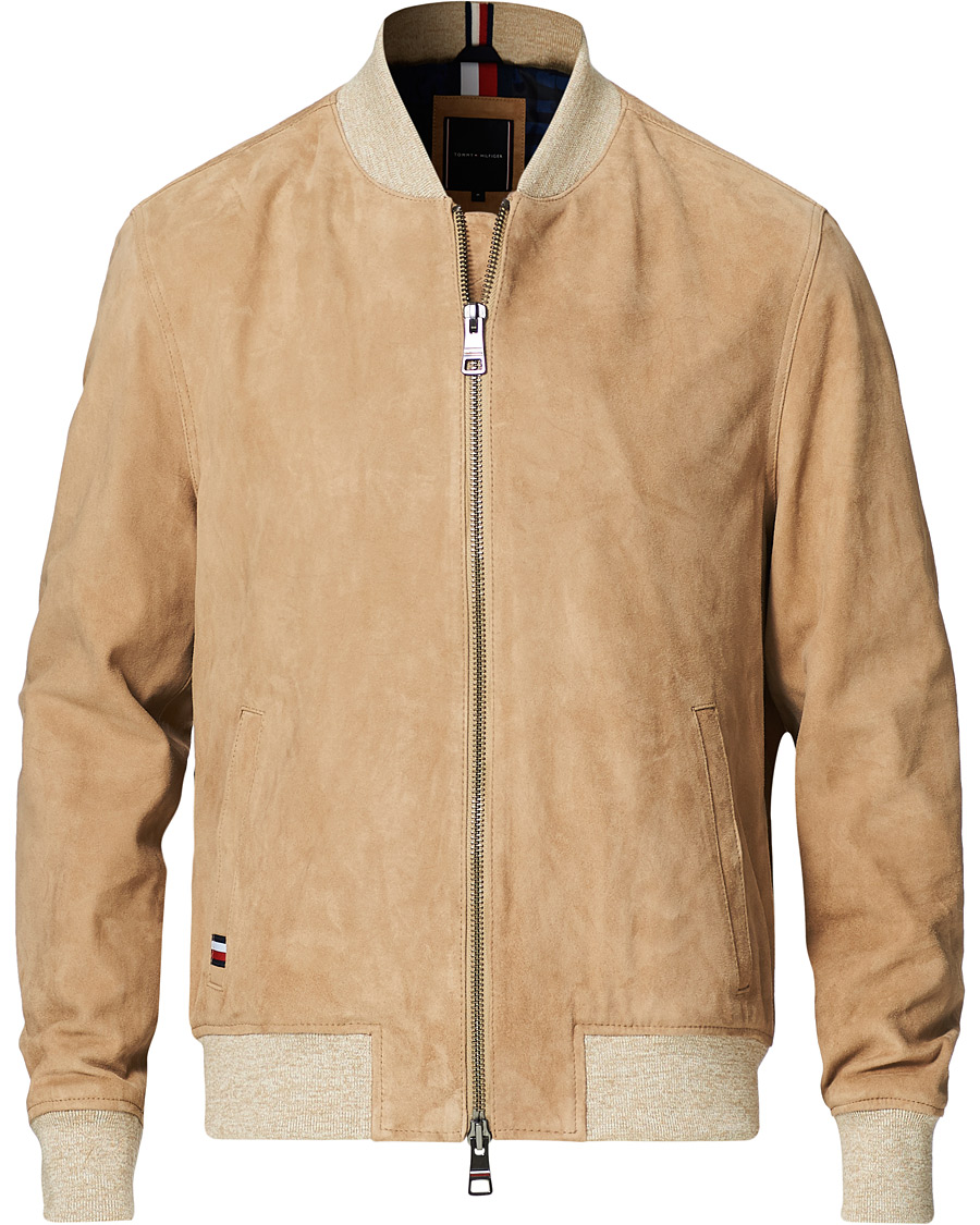 Tommy hilfiger suede cheap bomber jacket