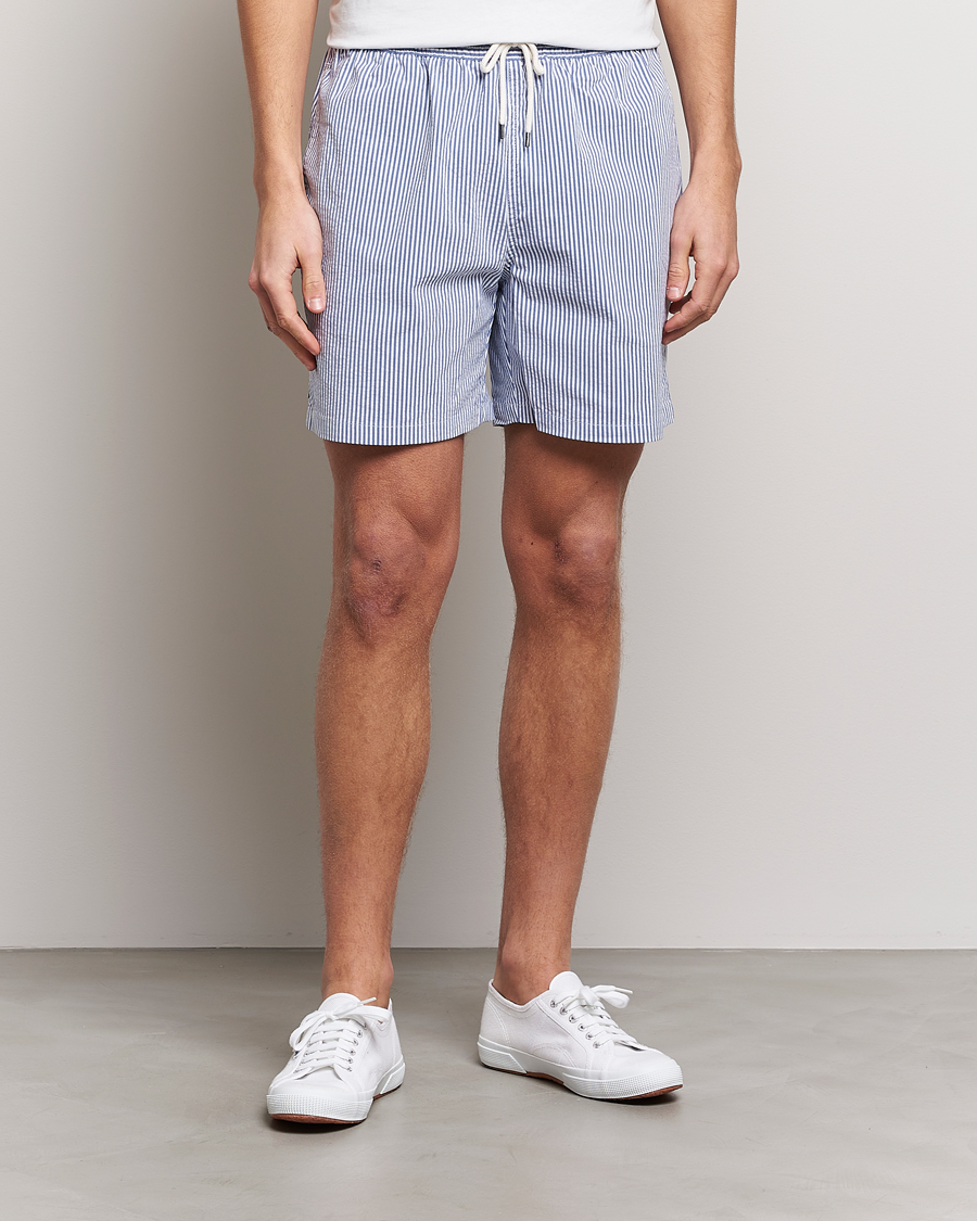 Herren | Badeshorts mit Schnürung | Polo Ralph Lauren | Recycled Traveler Seersucker Swimshorts Cruise Royal