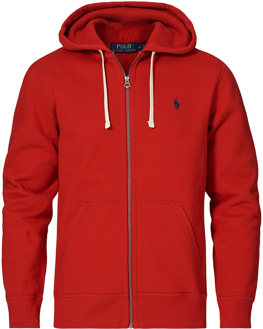 red zip up fleece