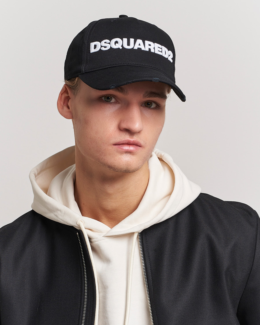 Dsquared2 Lettering Logo Baseball Cap Black White bei Care of Carl