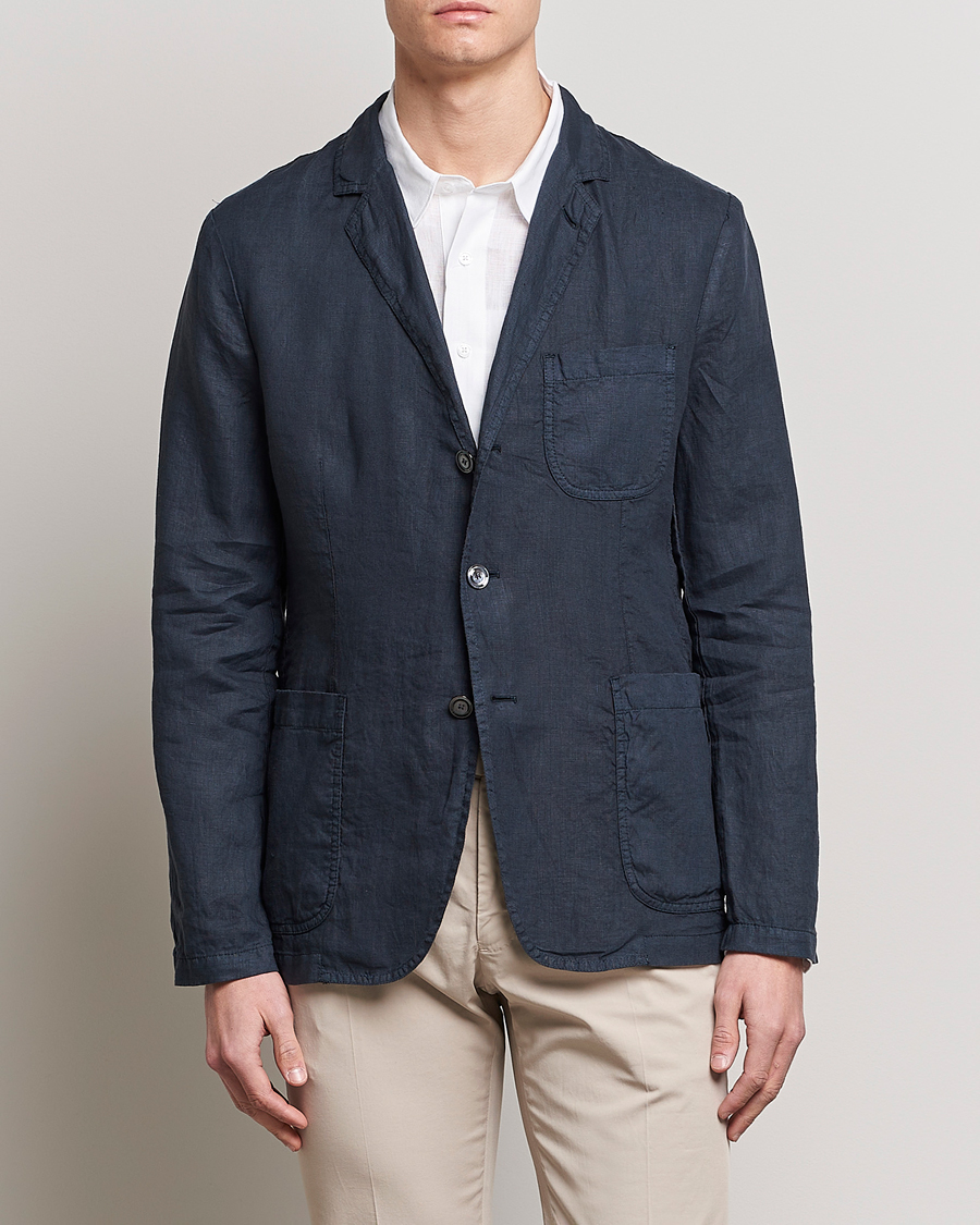 Herren | Leinensakko | Aspesi | Samuraki Linen Blazer Navy