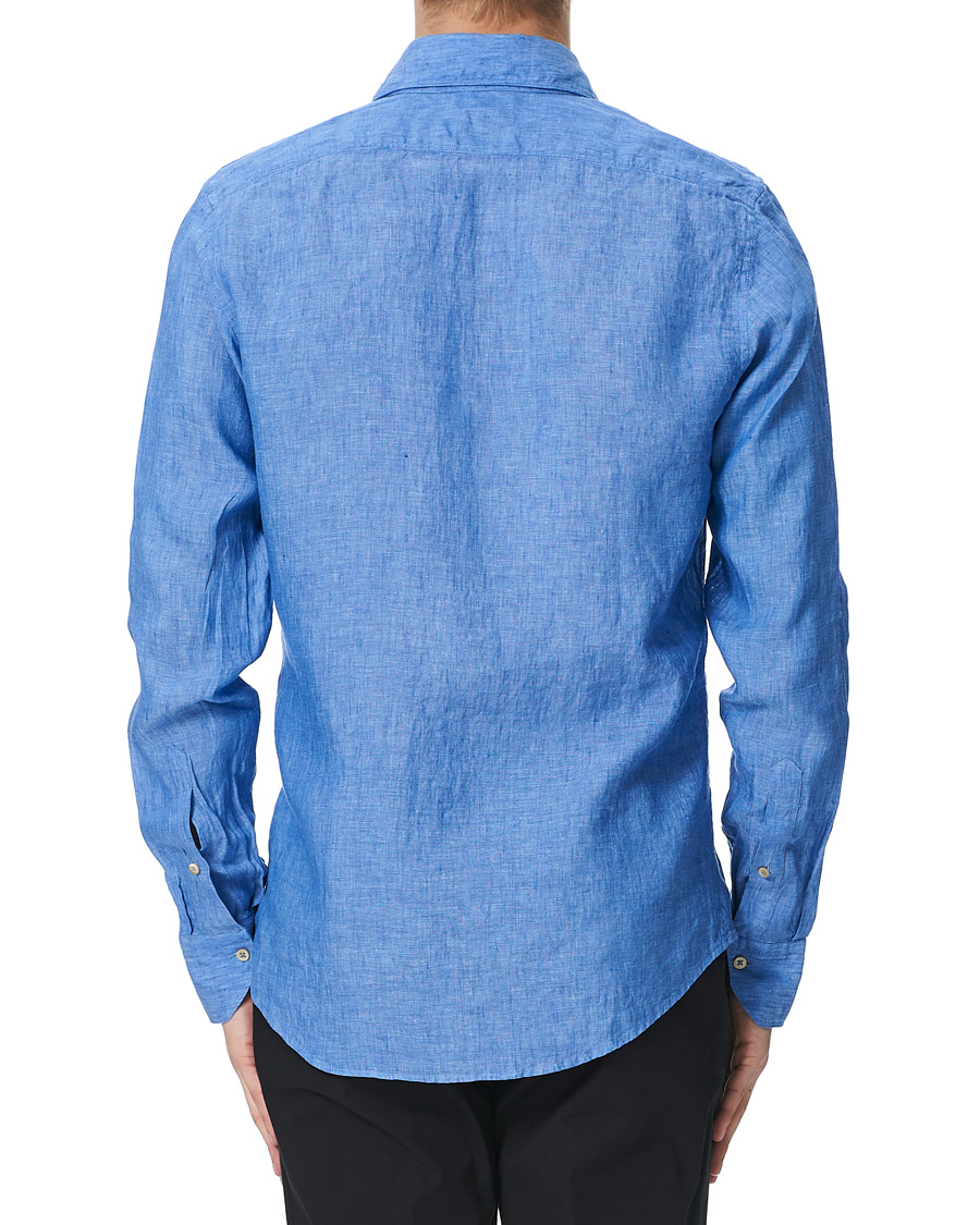 Herren | Hemden | Stenströms | Slimline Linen Cut Away Shirt Light Blue