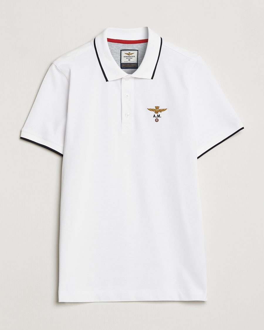 Aeronautica Militare Garment Dyed Cotton Polo Off White