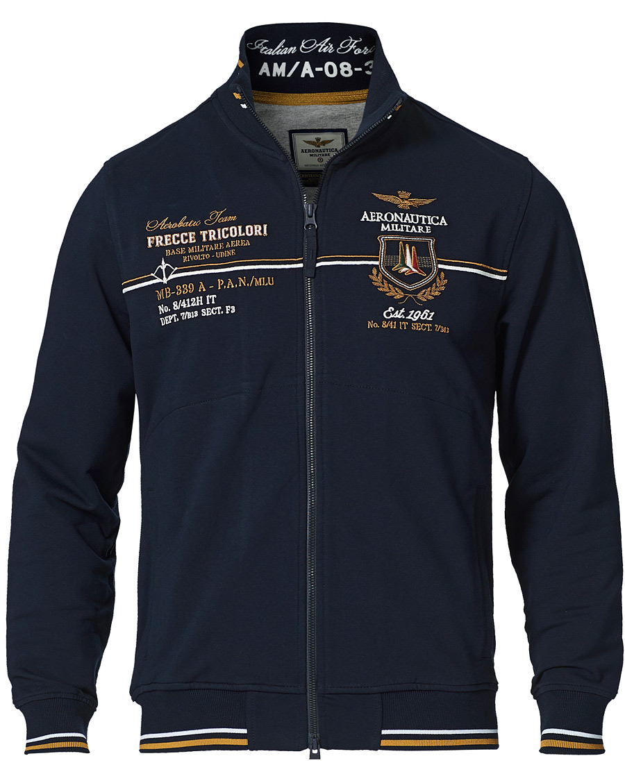 Aeronautica Militare FE1592 Chest Logo Full Zip Sweat Navy