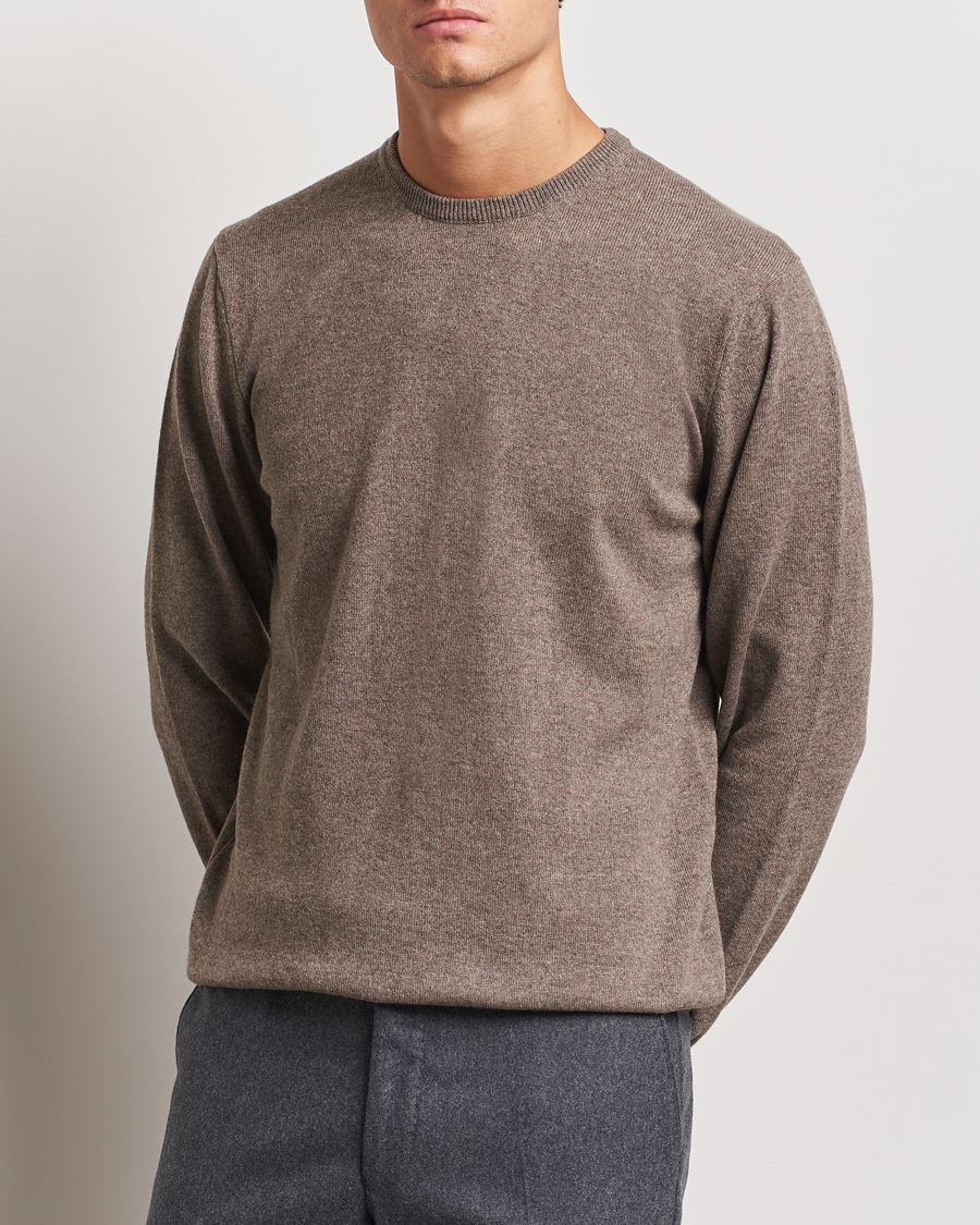 Herren |  | Piacenza Cashmere | Cashmere Crew Neck Sweater Brown