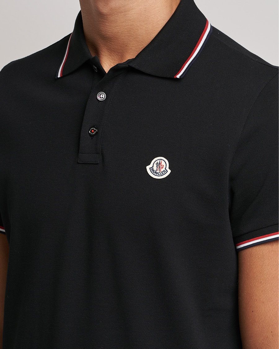 Moncler Contrast Rib Polo Black bei Care of Carl