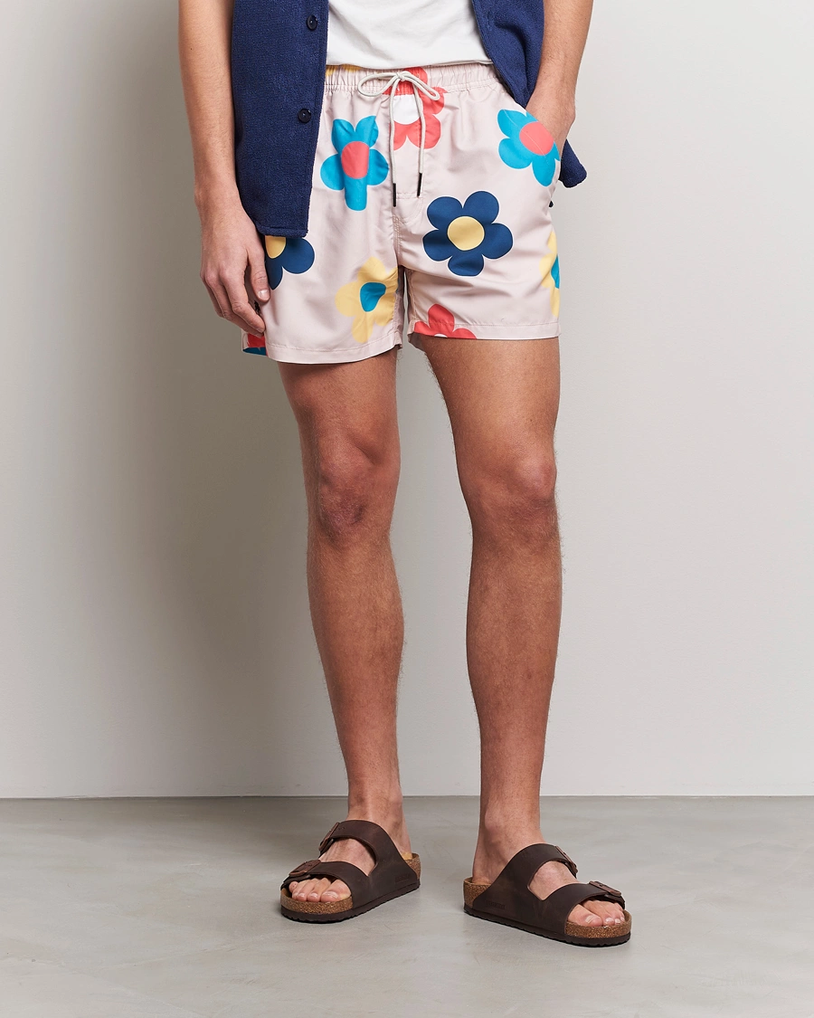 Herren | Badeshorts mit Schnürung | OAS | Printed Swimshorts Daisy