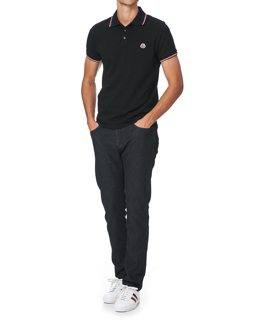 Moncler Logo Tipped Polo Black bei Care of Carl