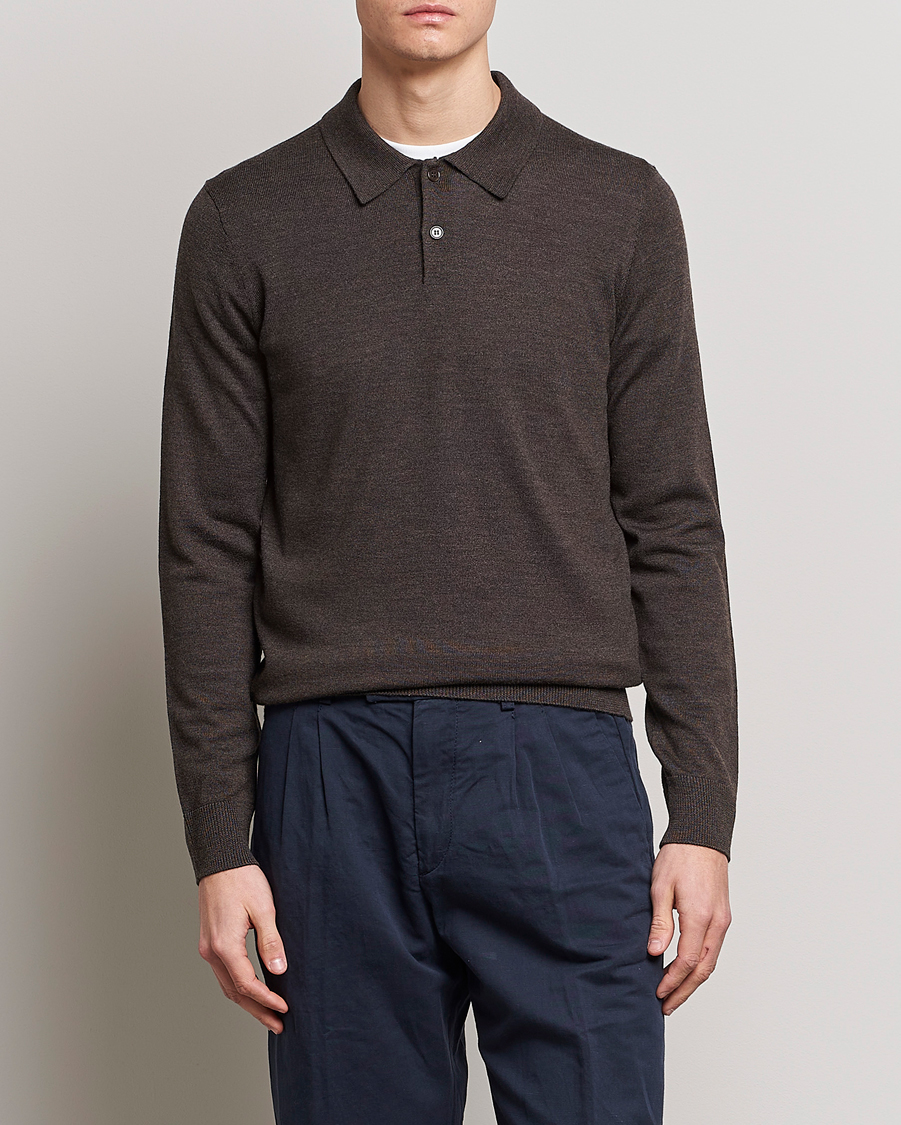 Herren | Morris | Morris | Merino Polo Knit Brown