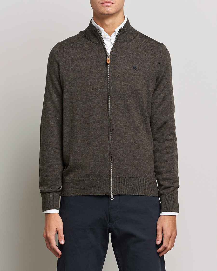 Herren | Full-zip | Morris | Merino Full Zip Cardigan Dark Brown