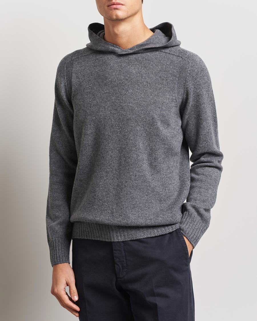 Herren |  | Gran Sasso | Wool Hoodie Grey Melange