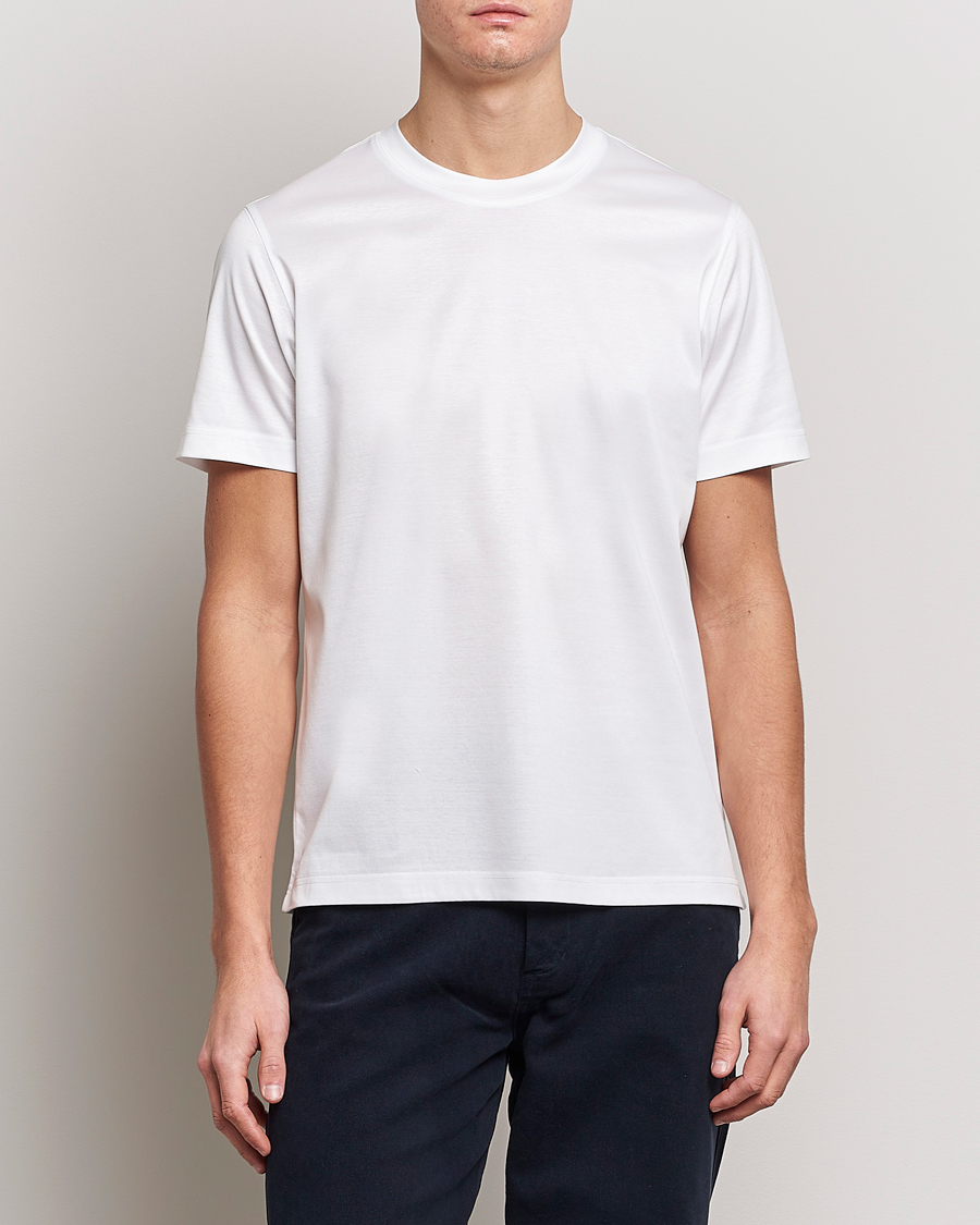 Herren | Business & Beyond - Formal | Eton | Filo Di Scozia Cotton T-Shirt White