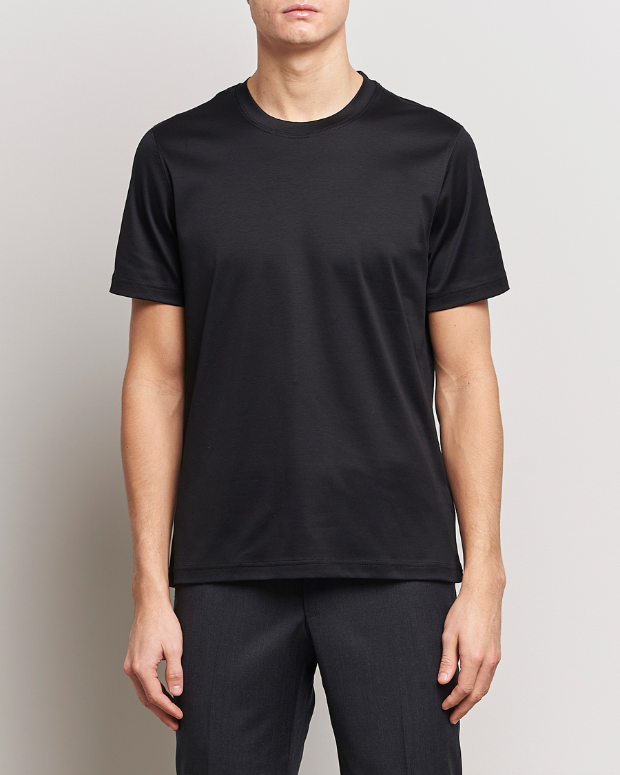 Herren |  | Eton | Filo Di Scozia Cotton T-Shirt Black