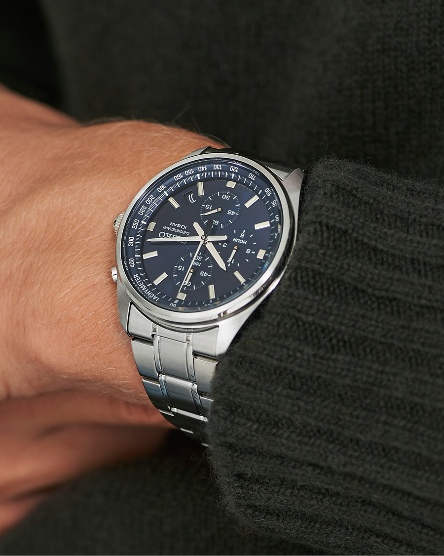 Seiko Chronograph 42mm Steel Blue Dial