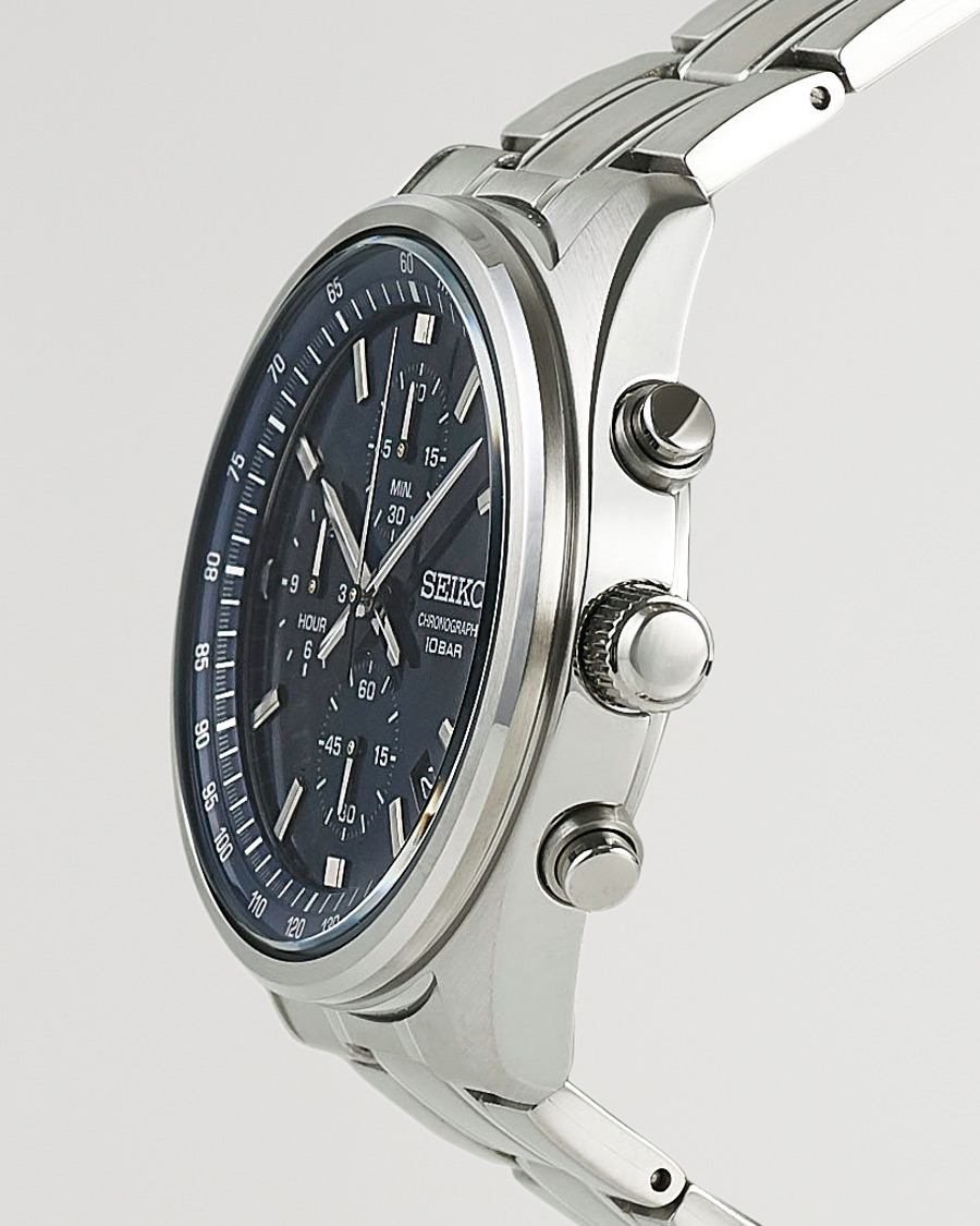 Seiko Chronograph 42mm Steel Blue Dial