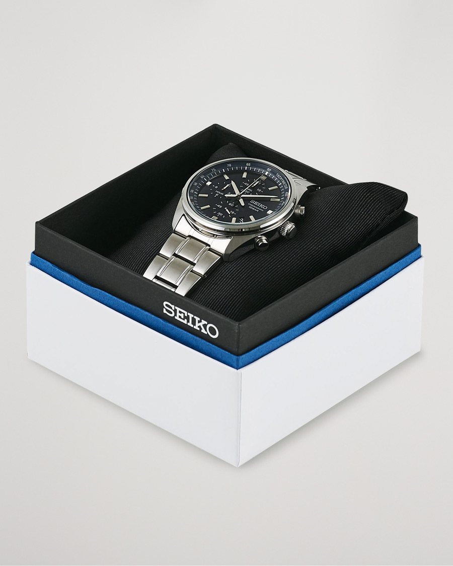 Seiko Chronograph 42mm Steel Blue Dial