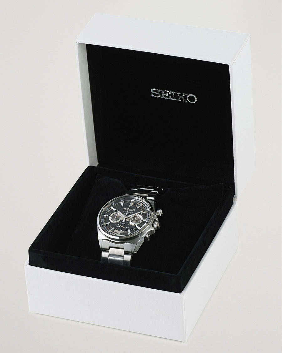 Seiko Chronograph 41mm Steel Black Dial bei Care of Carl