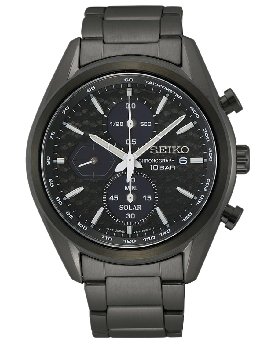 Seiko Solar Sapphire Chronograph 41mm Black