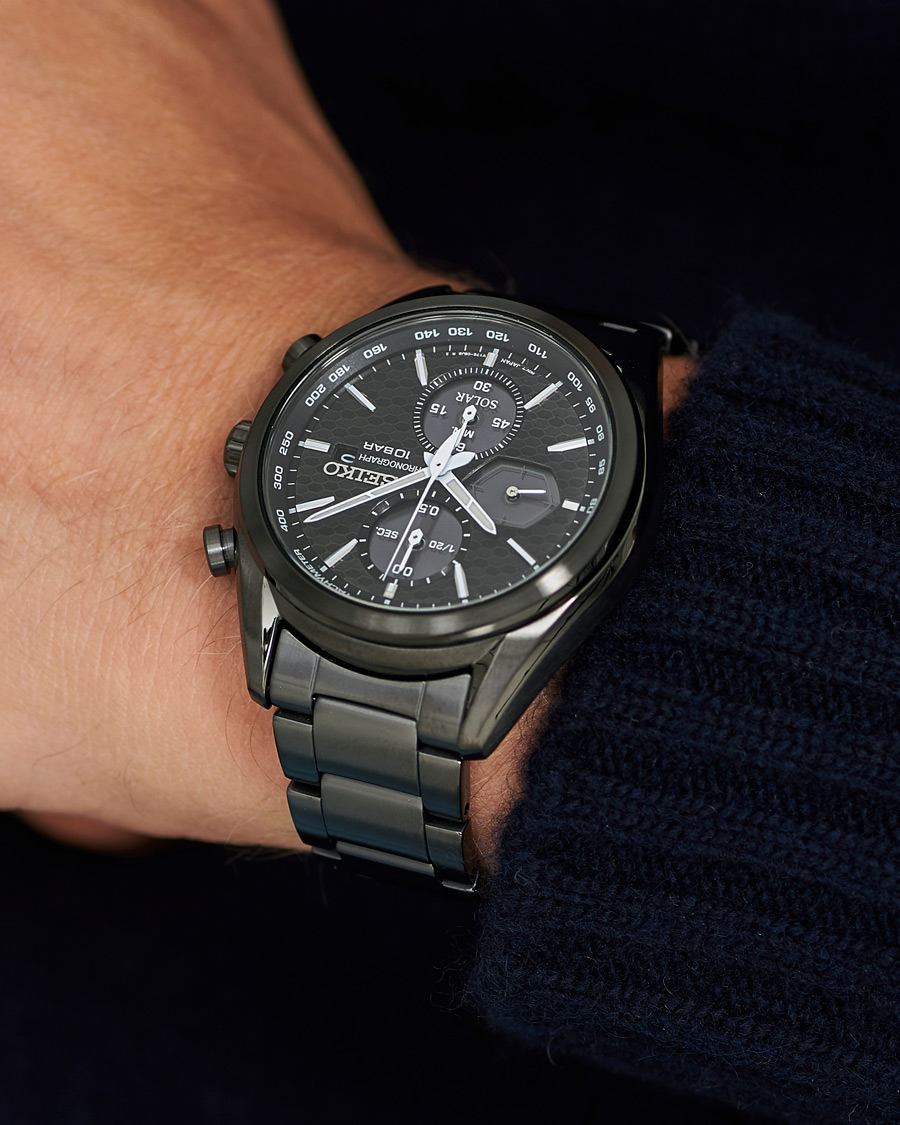 Seiko Solar Sapphire Chronograph 41mm Black