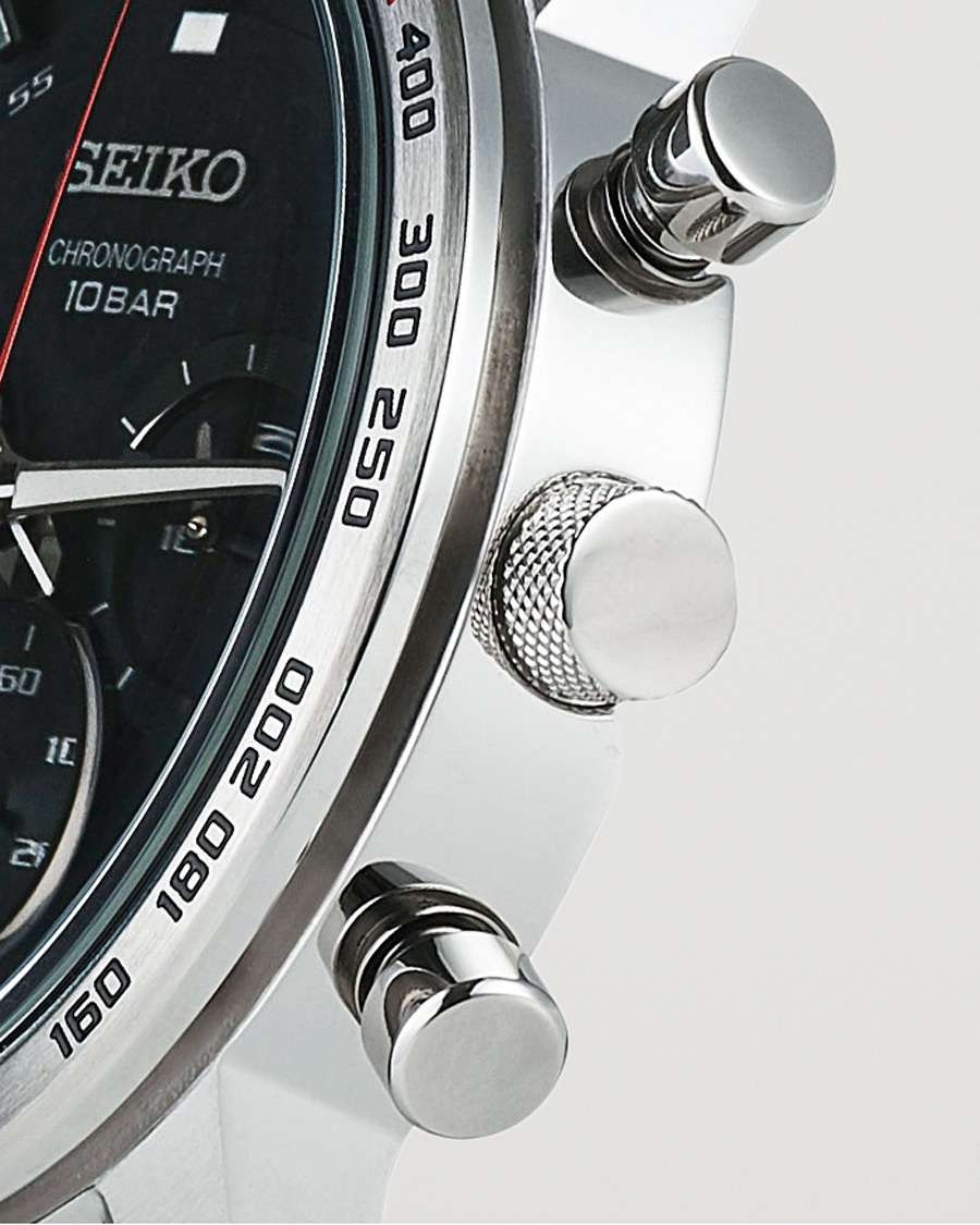 Seiko Chronograph XL 45mm Steel Black Dial