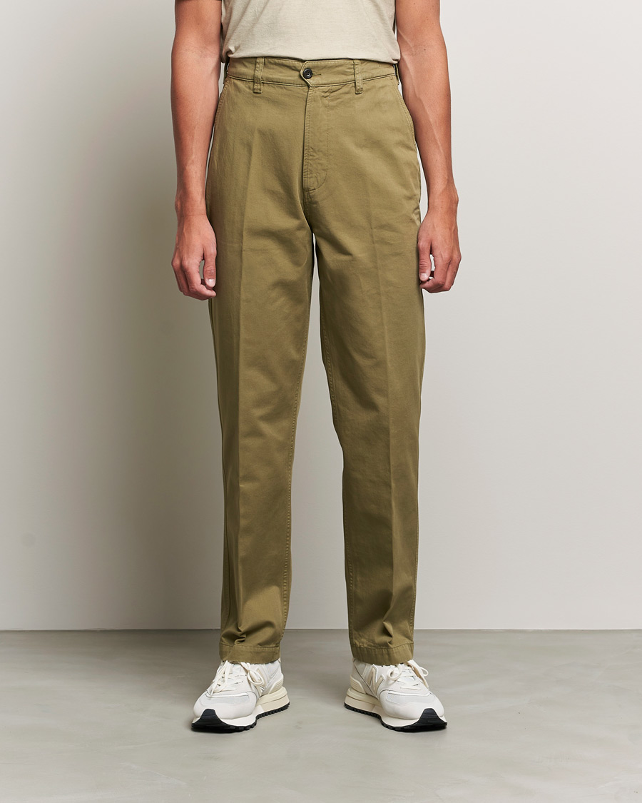 Herren |  | Drake\'s | Flat Front Cotton Chino Olive