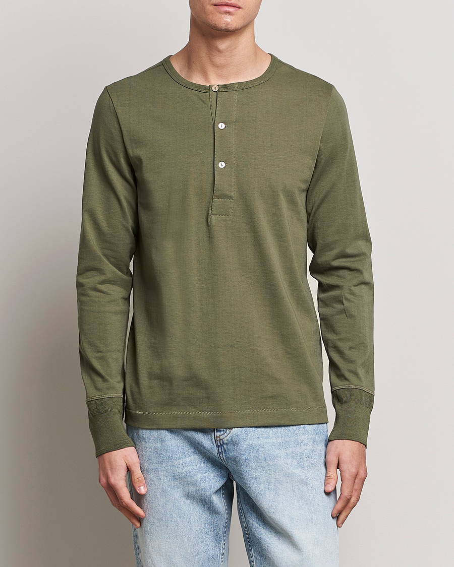 Merz B. Schwanen Classic Organic Cotton Henley Sweater Army Bei Care Of Car