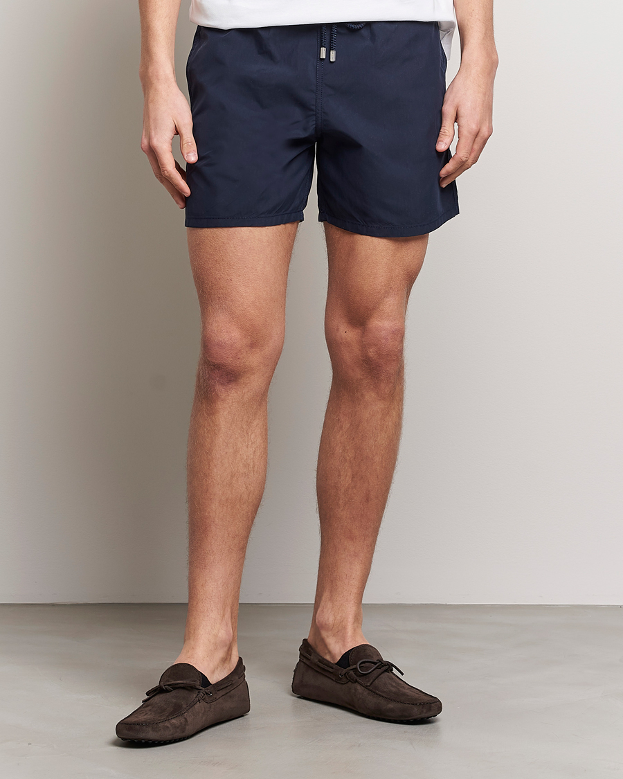 Herren | Badeshorts mit Schnürung | Vilebrequin | Moorea Swimshorts Bleu Marine