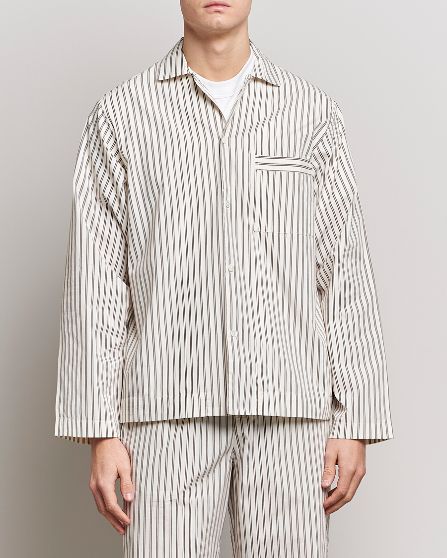 Herren | Pyjama Oberteile | Tekla | Poplin Pyjama Shirt Hopper Stripes