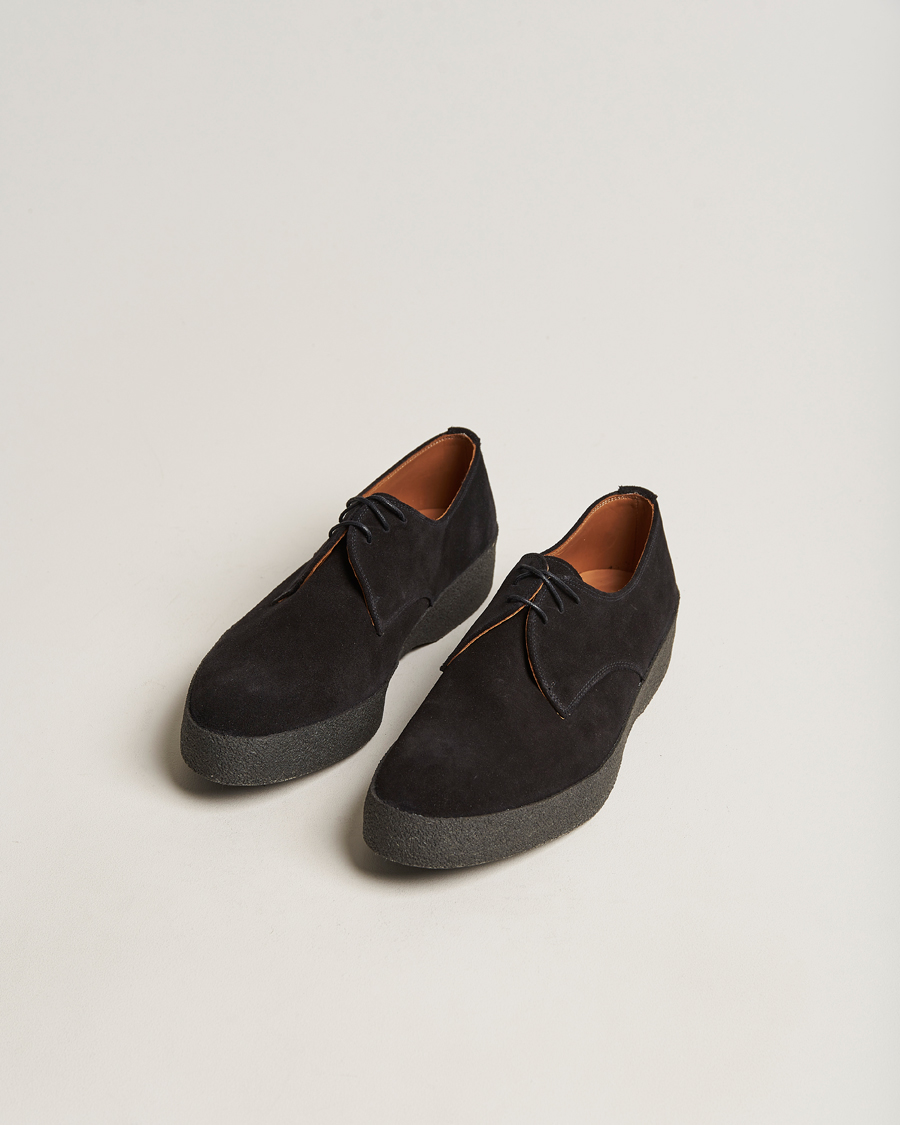 Sanders Gibson Lo Top Derby Black Suede