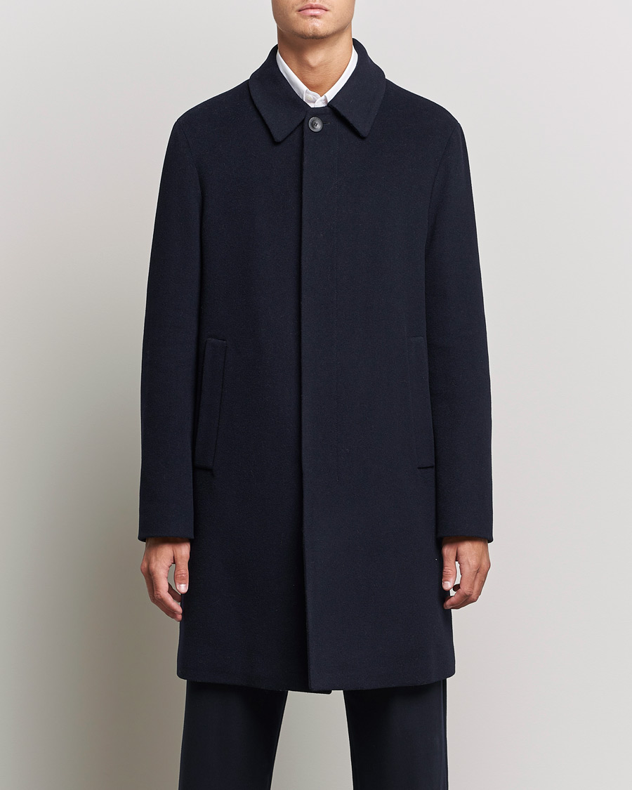 Giorgio Armani Cashmere Blend Coat Navy