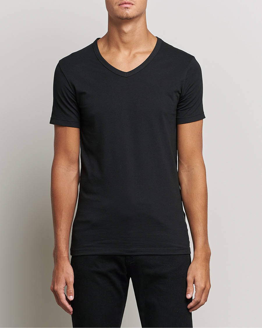 of Neck bei Carl 2-Pack Crew T-Shirt Fit Slim Care Black