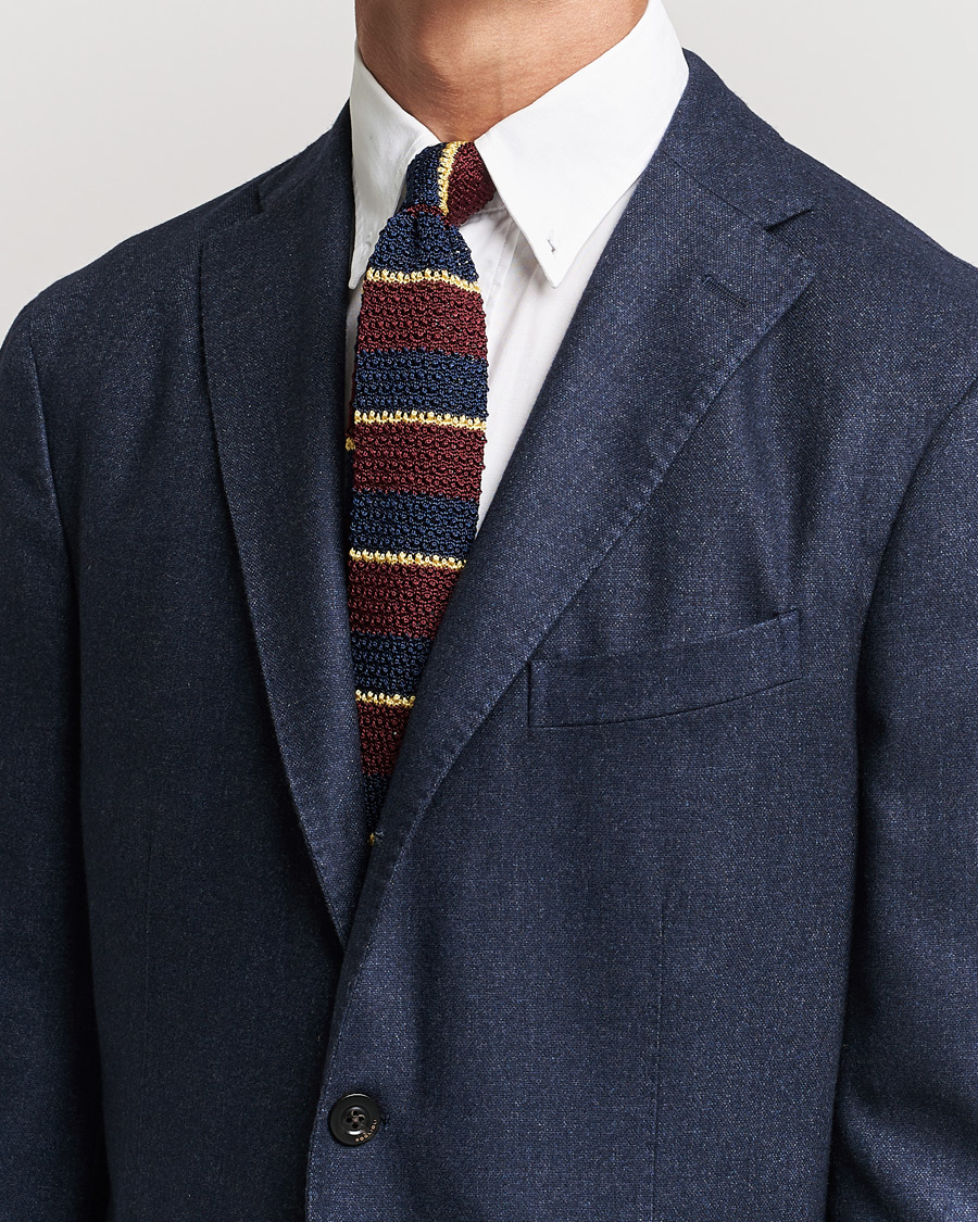 Herren | Cocktail | Polo Ralph Lauren | Knitted Striped Tie Wine/Navy/Gold