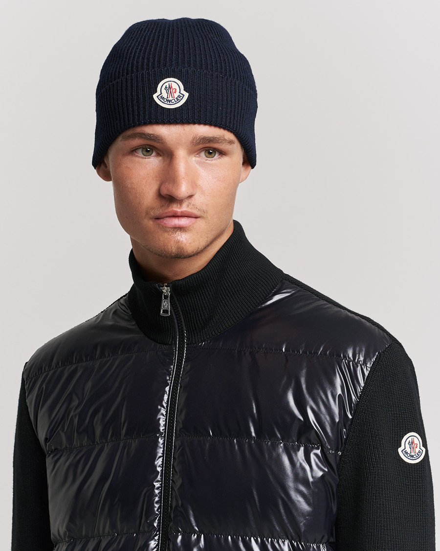 Herren |  | Moncler | Rib Wool Beanie Navy