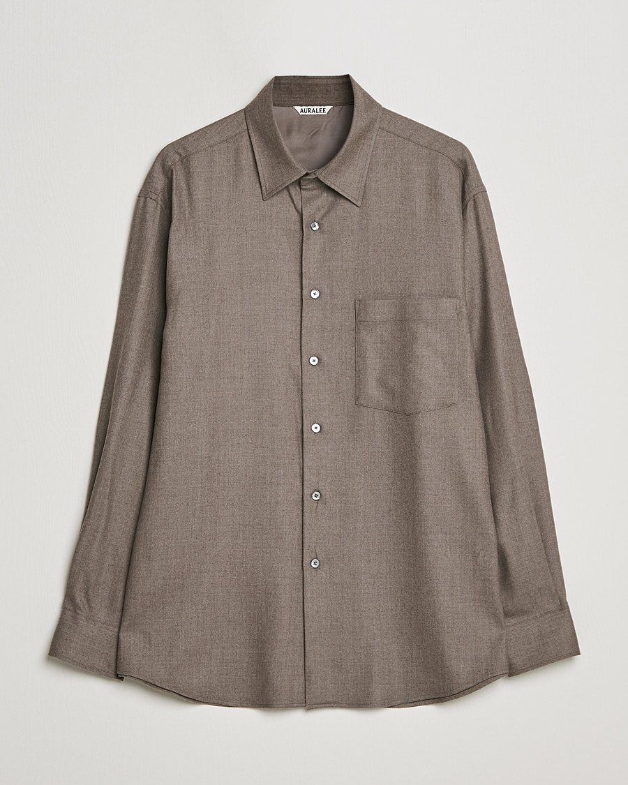 Auralee Super Light Wool Shirt Dark Brown bei Care of Carl