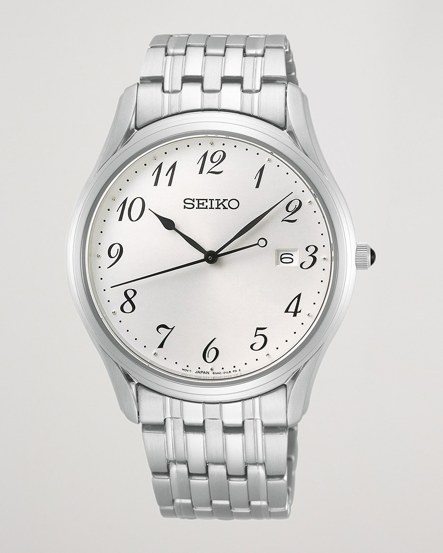 Seiko Classic Date 39mm Steel White Dial