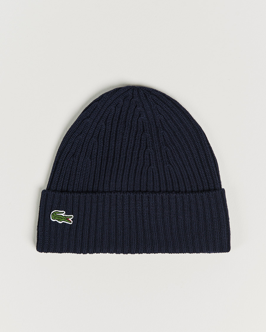 Lacoste Wool Knitted Beanie Navy bei Care of Carl