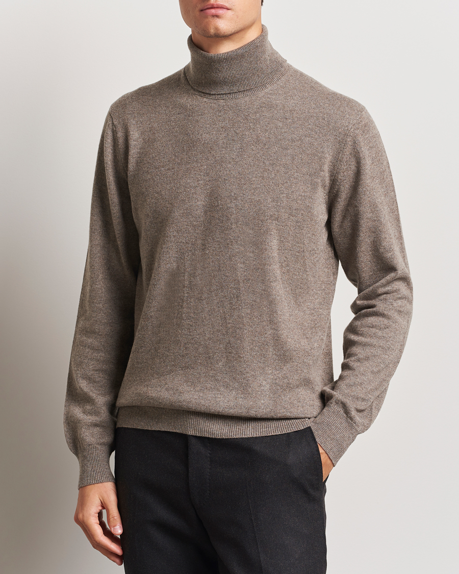 Herren |  | Piacenza Cashmere | Cashmere Rollneck Sweater Brown