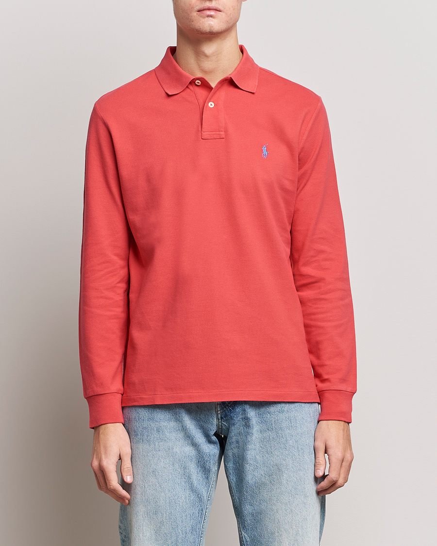 red long sleeve ralph lauren polo