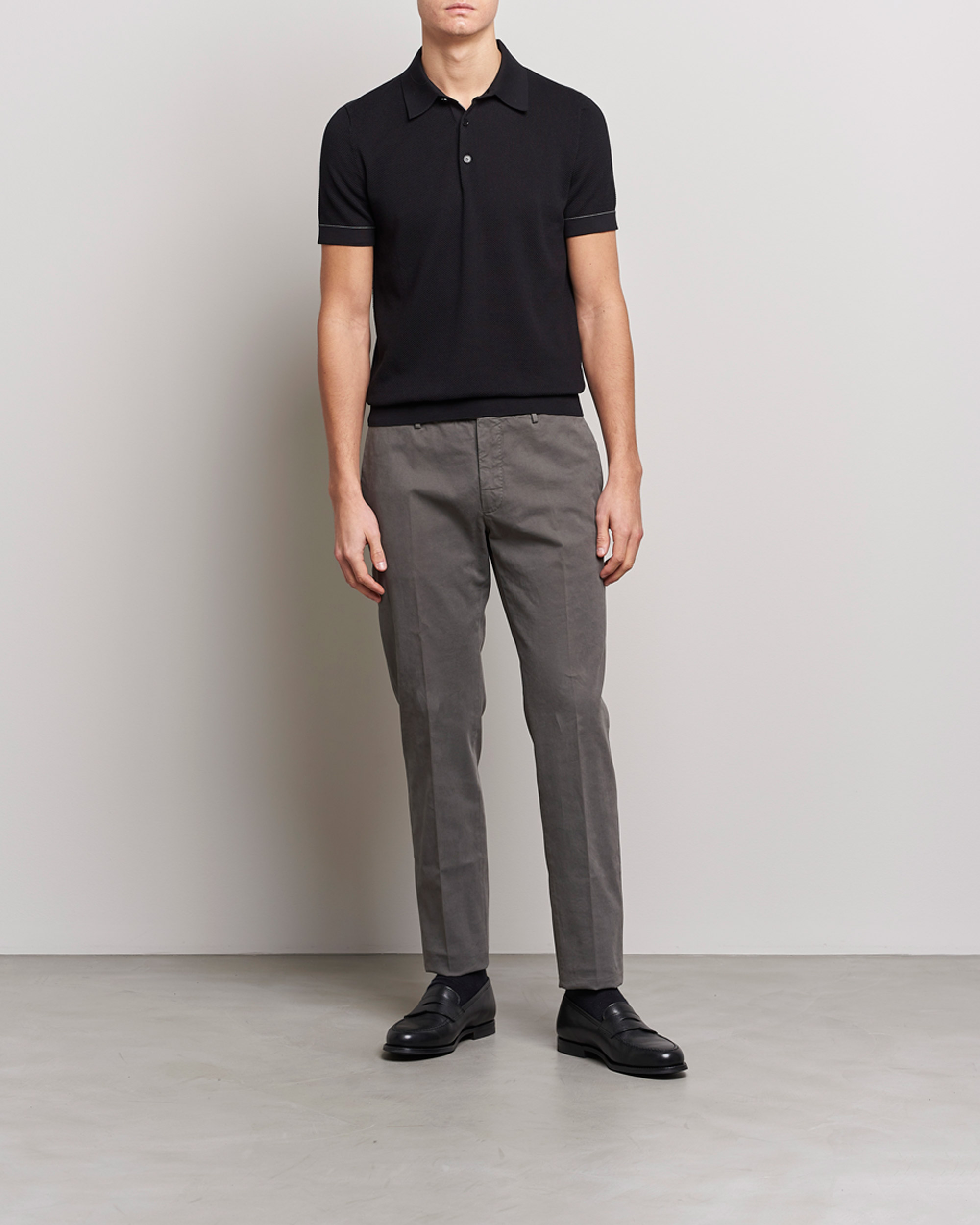 Brioni Sea Island Knit Polo Black bei Care of Carl