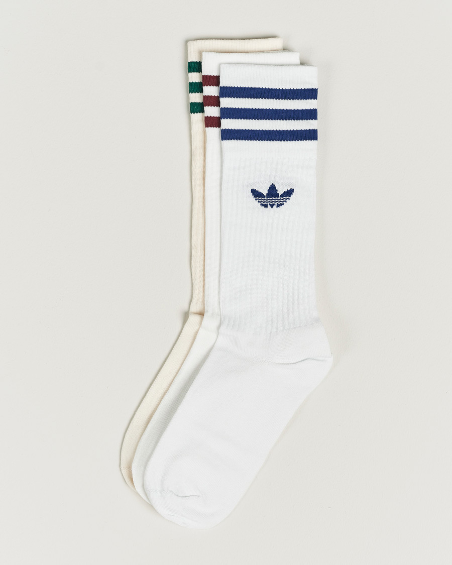 adidas Originals 3 Pack Solid Crew Sock White bei Care of Carl