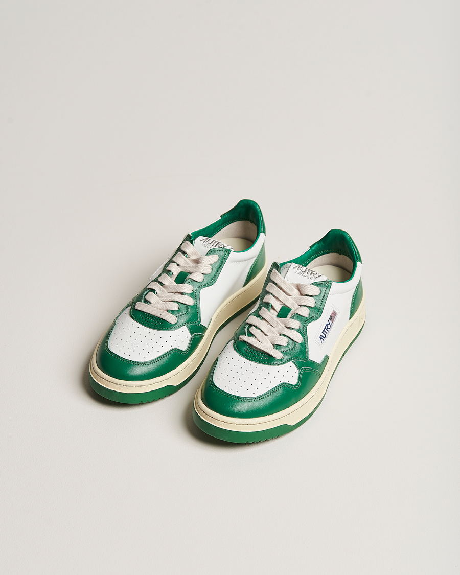 Herren | Sneaker | Autry | Medalist Low Bicolor Leather Sneaker White/Green