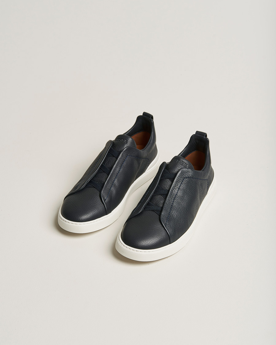 Herren | Zegna | Zegna | Triple Stitch Sneakers Navy Deerskin