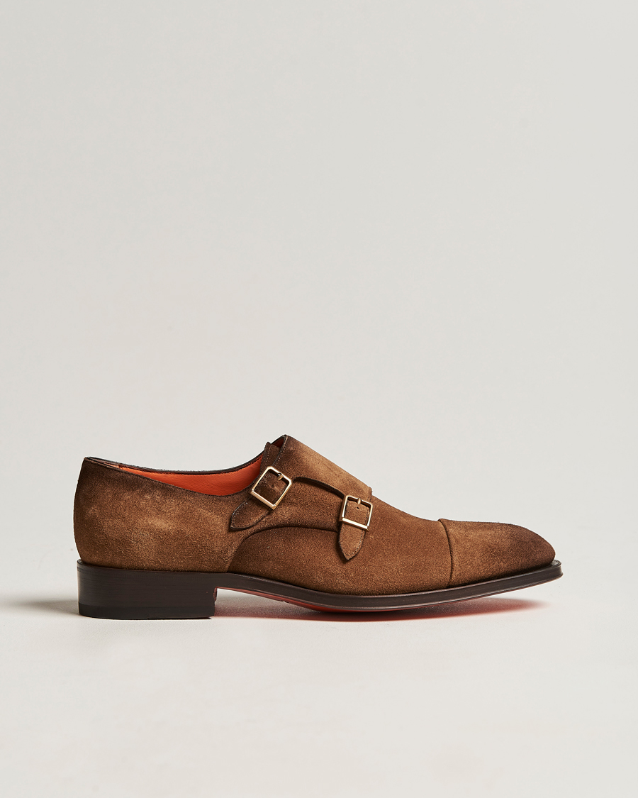 Santoni double monk suede on sale