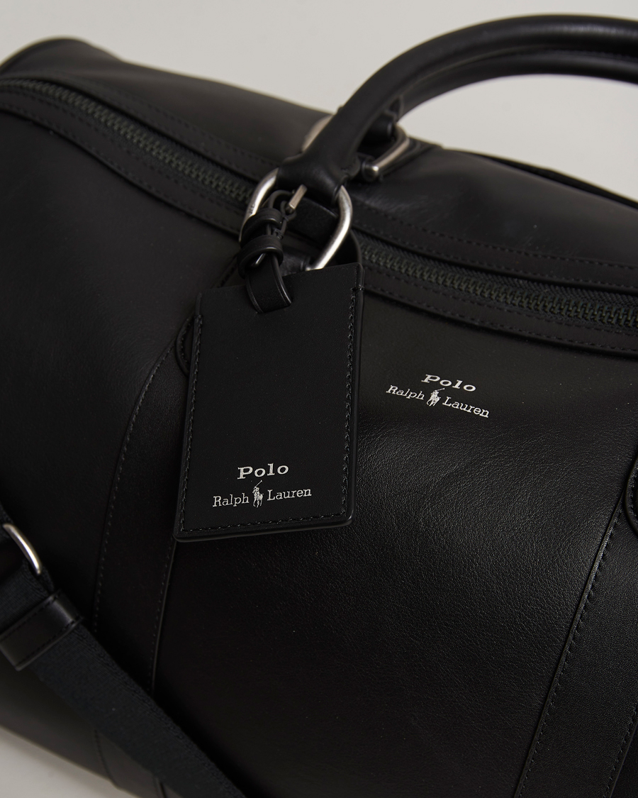 Leather duffle hot sale bag black