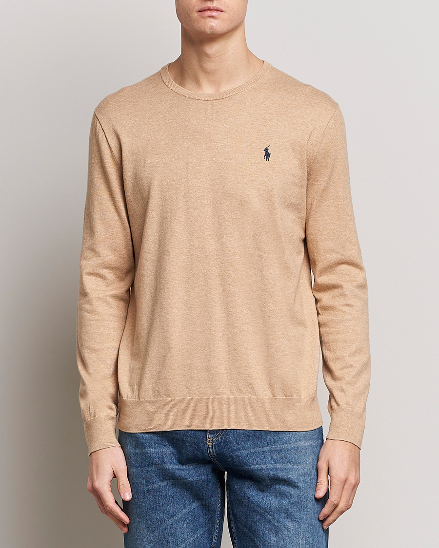 Herren | 50% sale | Polo Ralph Lauren | Cotton Crew Neck Sweater Camel Melange