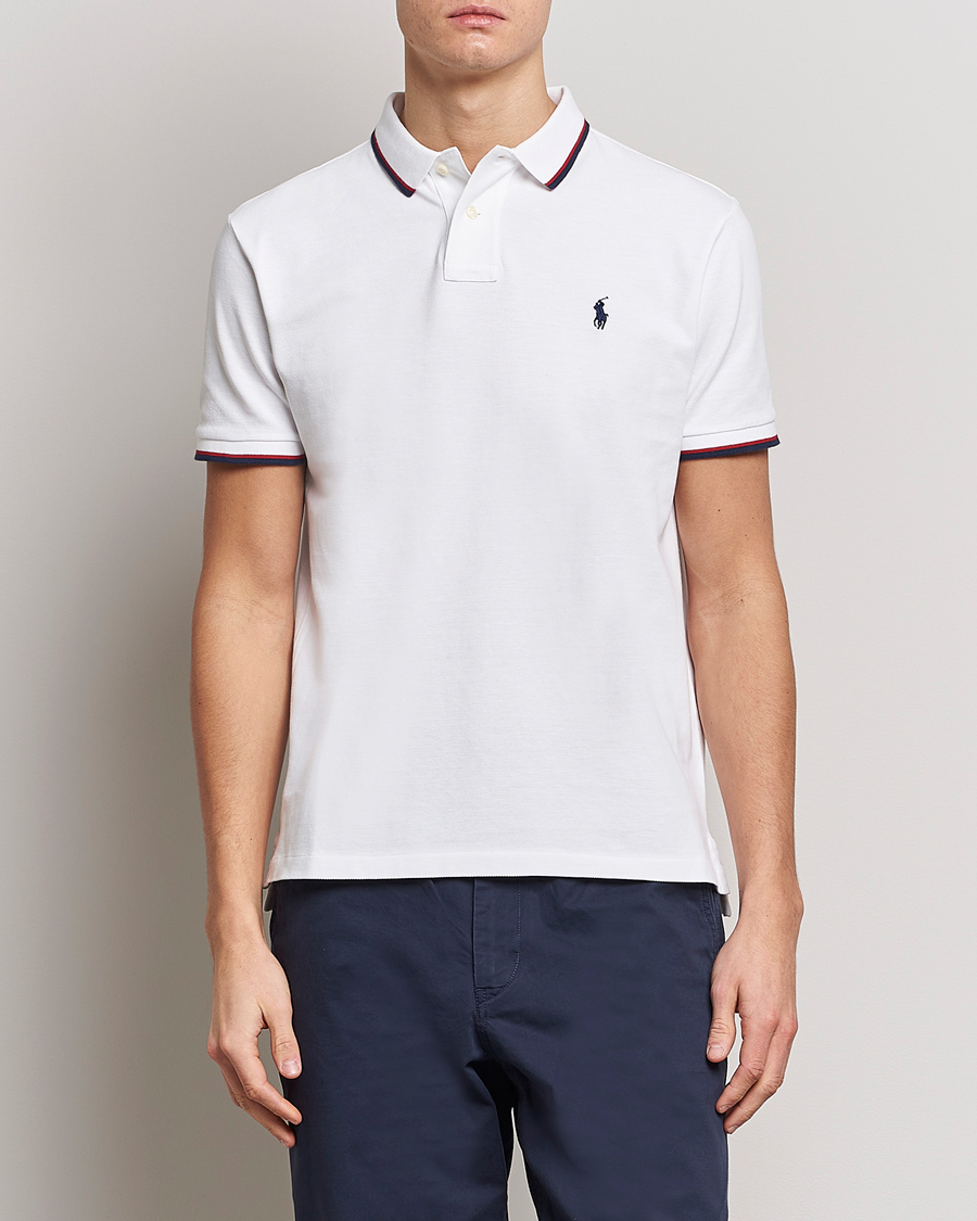 Herren |  | Polo Ralph Lauren | Custom Slim Fit Tipped Polo White