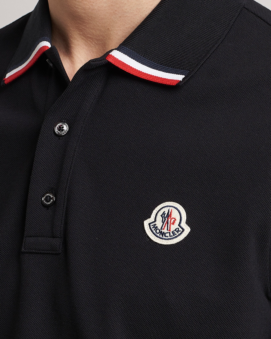 Moncler Tricolor Rib Polo Black bei Care of Carl