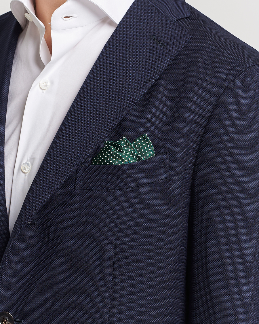 Herren | Amanda Christensen | Amanda Christensen | Handkerchief Dot Silk Bottle Green