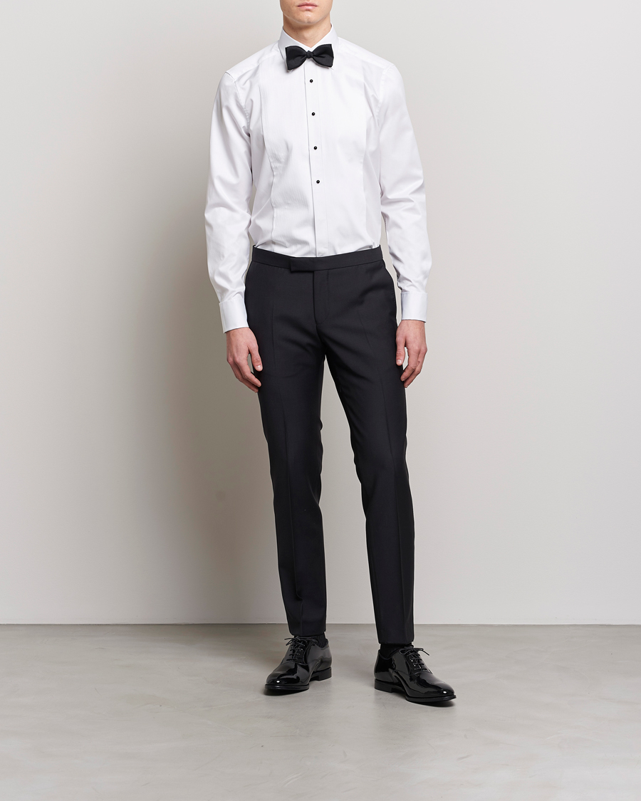 Herren | Black Tie | Stenströms | Slimline Open Smoking Shirt White