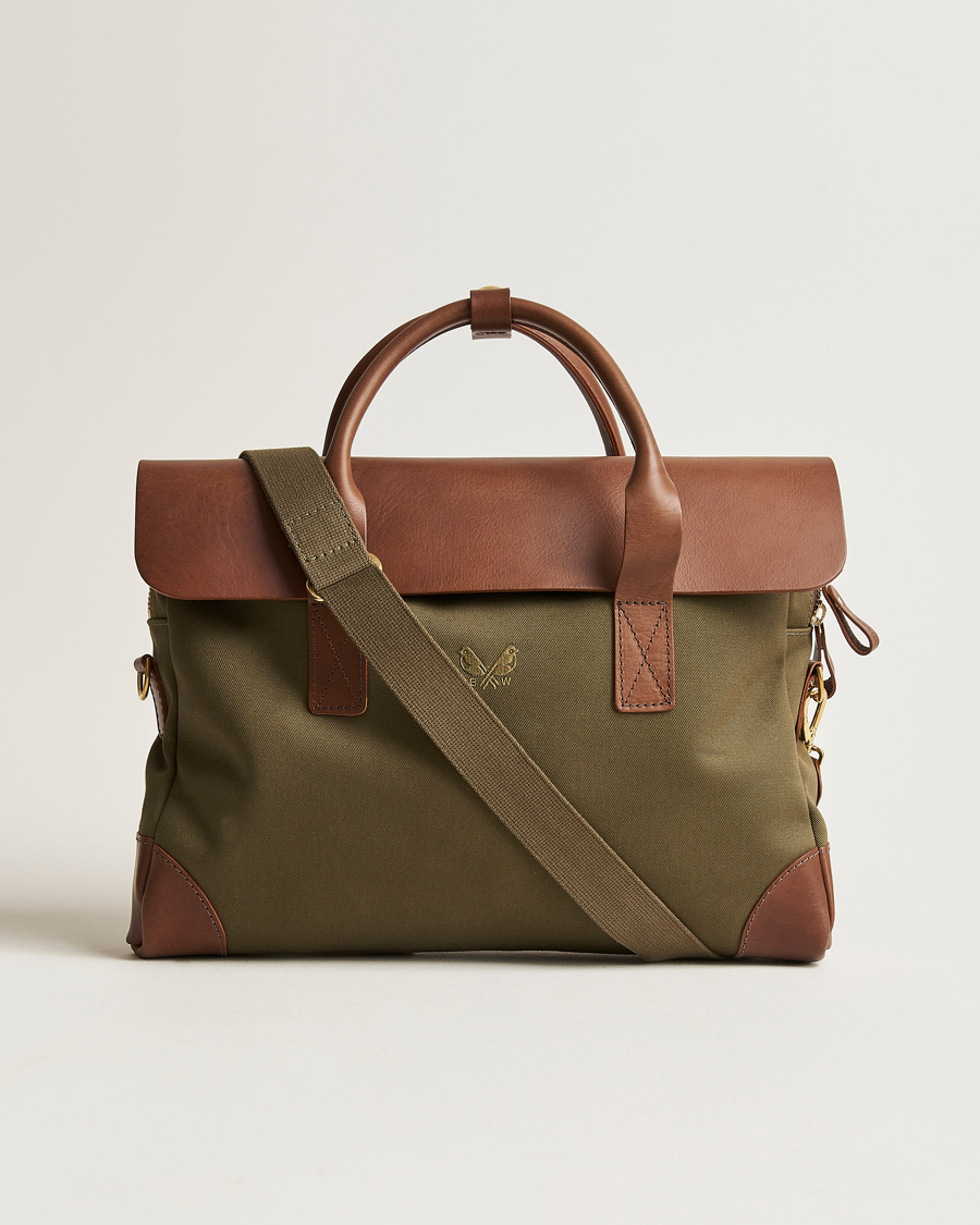 Canvas and leather briefcase sale